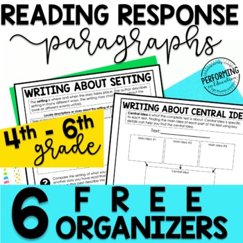 Preview of Reading Response Paragraphs | Free Written Response Graphic Organizers | 4th-6th