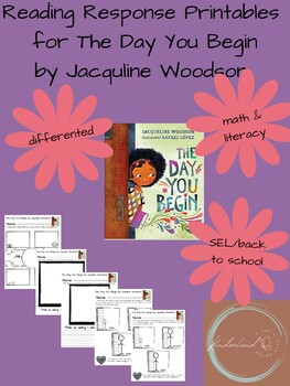 Preview of Reading Response Printables for The Day You Begin