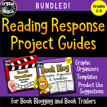 Preview of Bundled Reading Response Project Guides for Book Trailers and Book Blogging