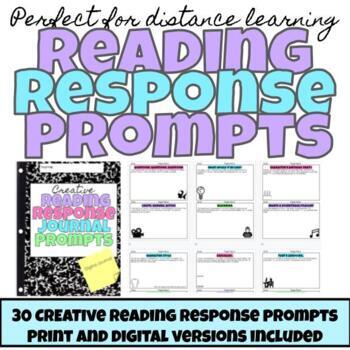 Preview of Reading Response Prompts Digital Journal and Printer Friendly