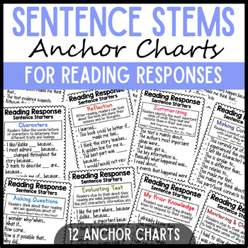 Reading Response Sentence Stem Anchor Charts by The Literacy Dive