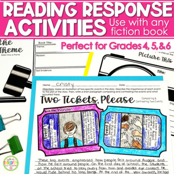 Preview of Reading Response Sheets | Book Club Activities Reading Comprehension