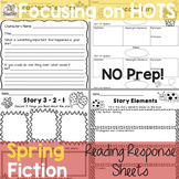 Reading Response Sheets for FICTION (HOTS): Spring Edition