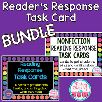Preview of Reading Response Task Cards BUNDLE (FICTION and NONFICTION) for Secondary