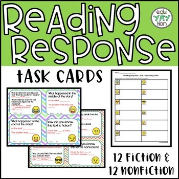 Preview of Reading Response Task Cards (Fiction & Nonfiction)