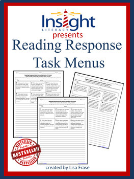 Preview of Reading Response Task Menu w/Critical Thinking Questions for Any Book