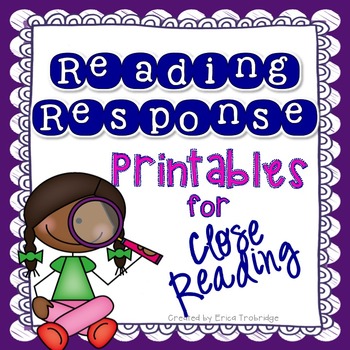 Preview of Reading Response Templates {ANY Fiction or Nonfiction Text}