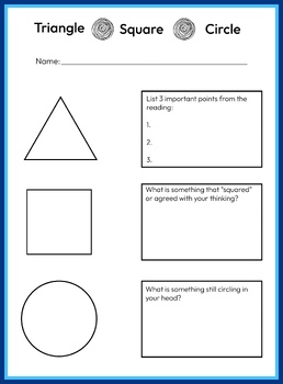 Preview of Reading Response: Triangle, Circle, Square