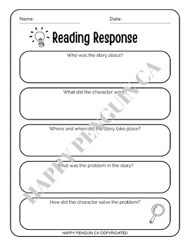 Preview of Reading Response Worksheets - Activity Booklet