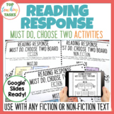 Reading Response Worksheets for Fiction and Non-Fiction Te