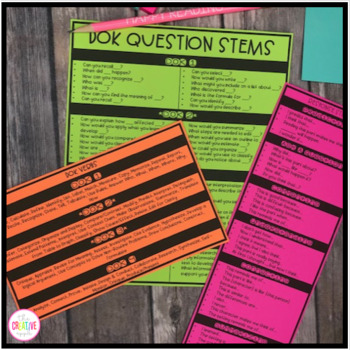 DOK Question and Response Stems by The Creative Apple ...