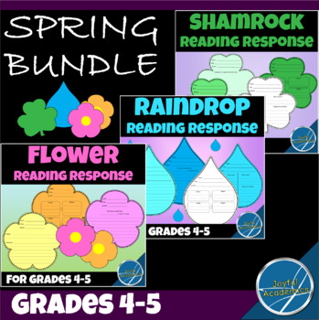 Preview of Reading Response for Any Book Grades 4-5 - Spring Bundle