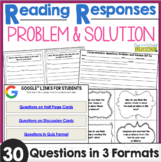 Reading Responses - Problem and Solution - Task Cards