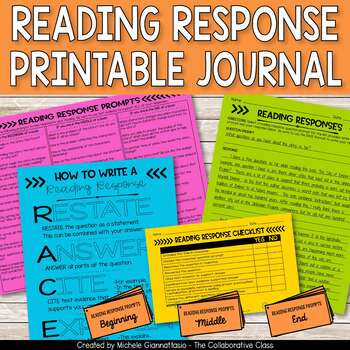 Preview of Reading Response Journal | Use RACE to Respond to Reading | Printable Packet