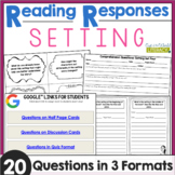 Reading Responses - Setting - Task Cards