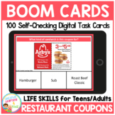 Life Skills: Reading Restaurant Coupons - Boom Cards for D