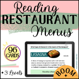 Reading Restaurant Menus | 3 Levels | Functional Reading B