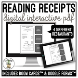 Reading Restaurant Receipts Digital Activity