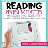 Reading Review Activities for Google Classroom 3rd & 4th G
