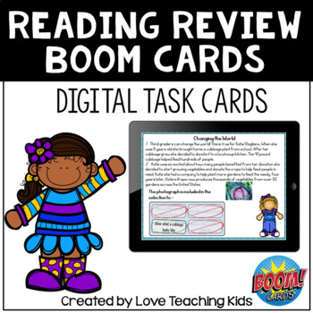 Preview of Reading Review BOOM Cards Digital Task Cards for Distance Learning