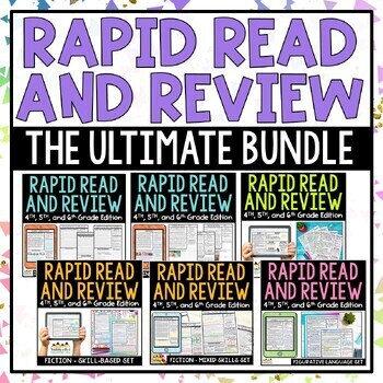 Preview of Reading Review Bundle | Reading Skill Comprehension Fiction and Informational
