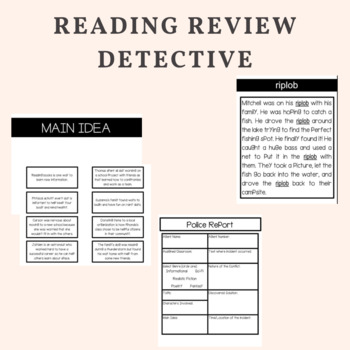 Preview of Reading Review Detective Unit