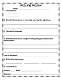 Reading Review Recording Sheet