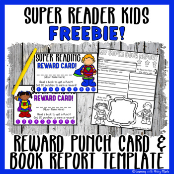 Preview of Reading Reward Punch Card and Book Report Template