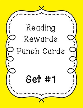 Reading Reward Punch Cards  - Set 1