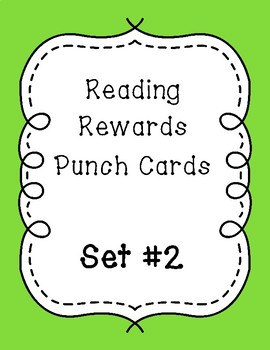 Reading Reward Punch Cards  - Set 2