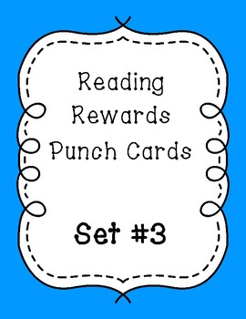 Reading Reward Punch Cards  - Set 3