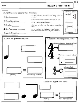 Preview of Reading Rhythm Worksheet Packet (1)