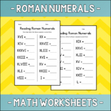 Reading Roman Numerals (Numbers 1-50) Worksheets - Math Practice - Test Prep