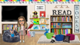 Reading Room/ Library Virtual Bitmoji Classroom
