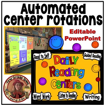 Preview of Reading Rotation Powerpoint for Centers & Guided Reading Bright Smiles Design