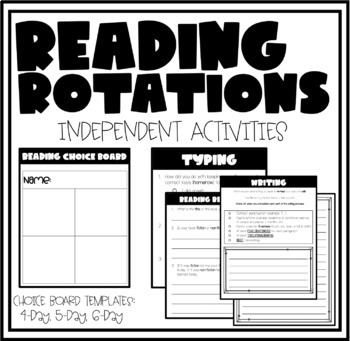 Preview of Reading Rotations Independent Activities
