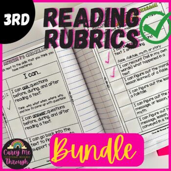 Preview of Reading Rubrics | Comprehension Checklists |  Literary & Nonfiction CCSS | 3rd