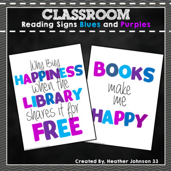 Reading Signs Blue and Purple by Heather Johnson 33 | TPT