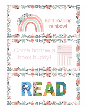 Preview of Reading Signs for Library Dramatic Play (under the rainbow)
