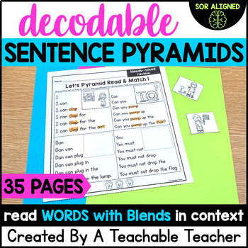 Preview of Reading Simple Blends Sentences - Decodable Pyramids for Fluency