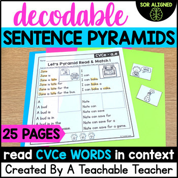 Preview of Reading Simple CVCe Sentences - Decodable Pyramids for Fluency