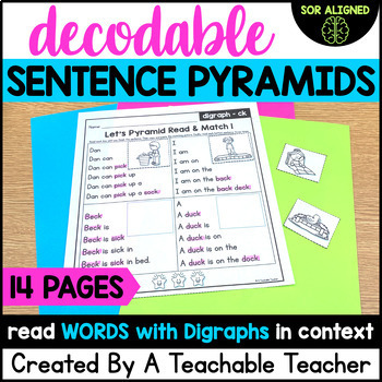 Preview of Reading Simple Digraph Sentences - Decodable Pyramids for Fluency