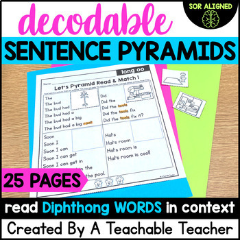 Preview of Reading Simple Diphthongs Sentences - Decodable Pyramids for Fluency