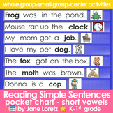 Reading Simple Sentences Pocket Chart -short vowels