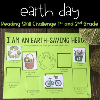 Preview of Reading Skill Earth Day Challenge / 1st and 2nd Grade