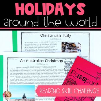 Preview of Reading Skill Holidays Around the World Challenge