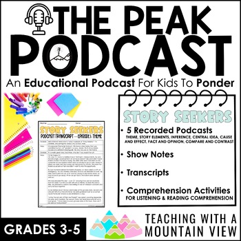 Preview of Reading Skill Podcasts for Reading and Listening Comprehension | Worksheets