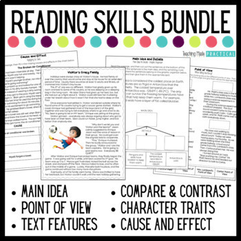 Preview of Reading Comprehension Activities - Scaffolded Worksheets, Practice & Review