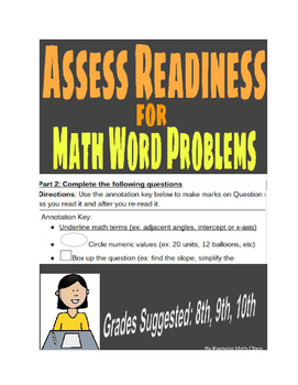 Preview of Math Word Problem Reading Diagnostic (Grades 6-10)
