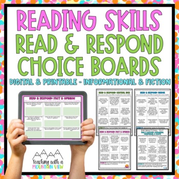 Preview of Reading Skills Read and Respond Choice Boards